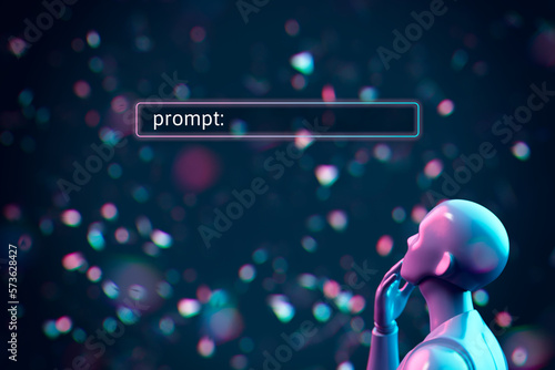Artificial intelligence AI think about prompt photo