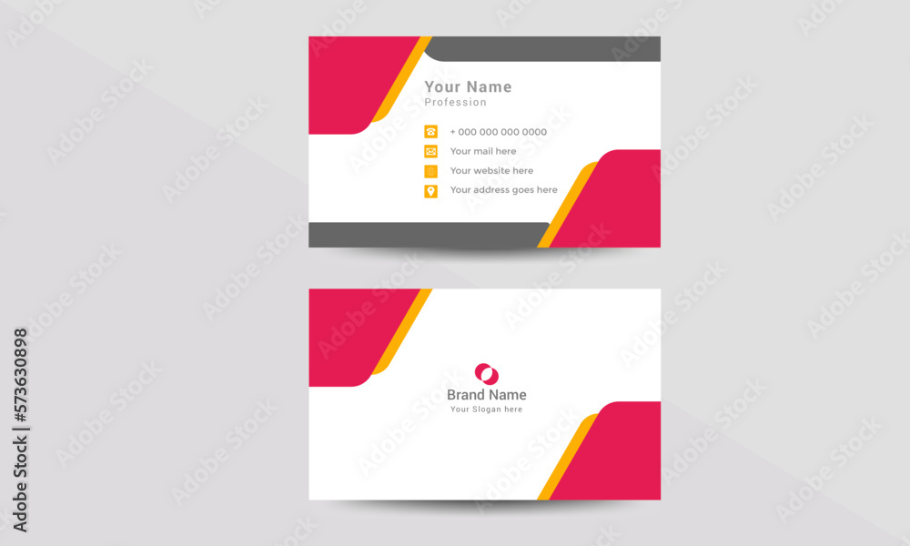 Fototapeta premium Professional modern double sided business card design template. Flat range business card animation