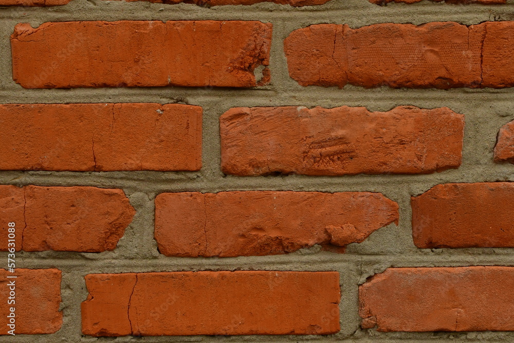 Obraz premium Background: a wall of fire-resistant red bricks