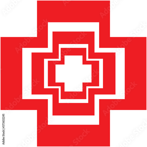 red cross on white