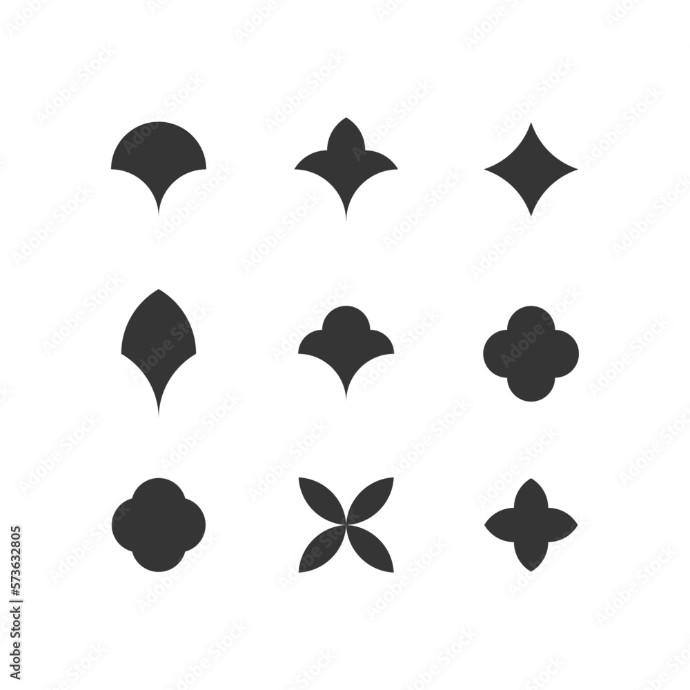 Islamic geometric elements for your project. Simple geometric shape in arabic style. Vector element for grid. Islamic geometric elements for your project. Simple geometric shape in arabic style. Vector element for grid.