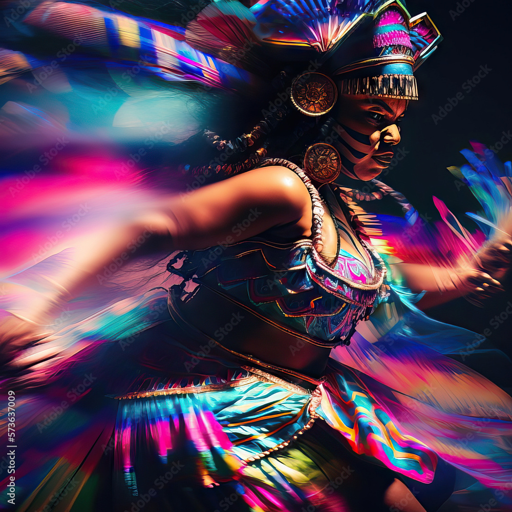 AI generated brazilian carnival dances, woman in traditional dress ...