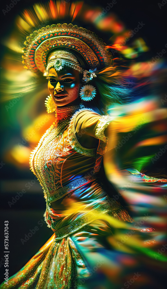 AI generated brazilian carnival dances, woman in traditional dress ...
