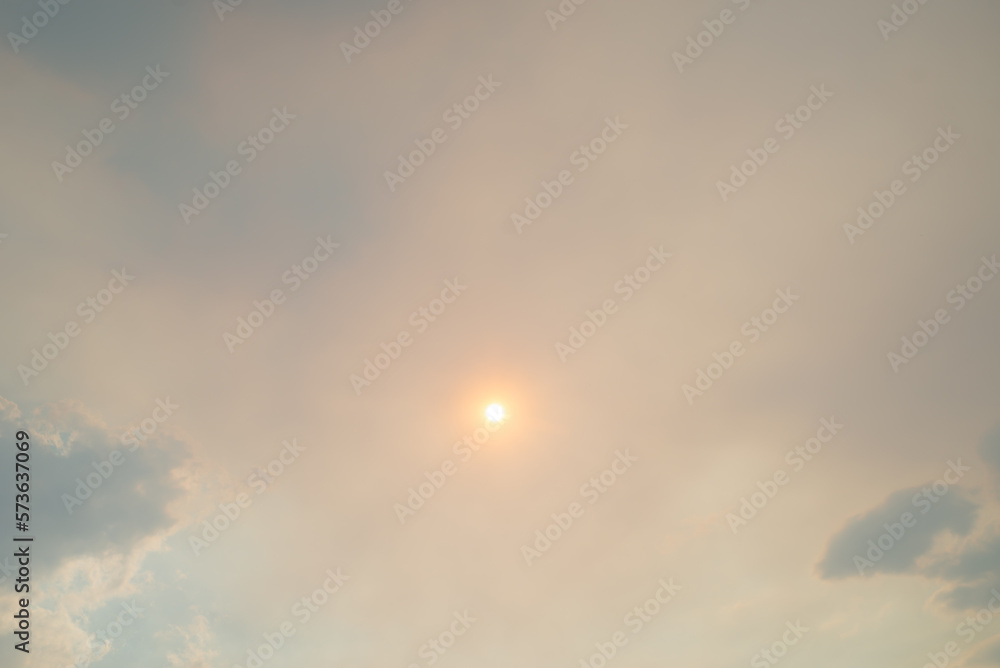 Red sun through smoke