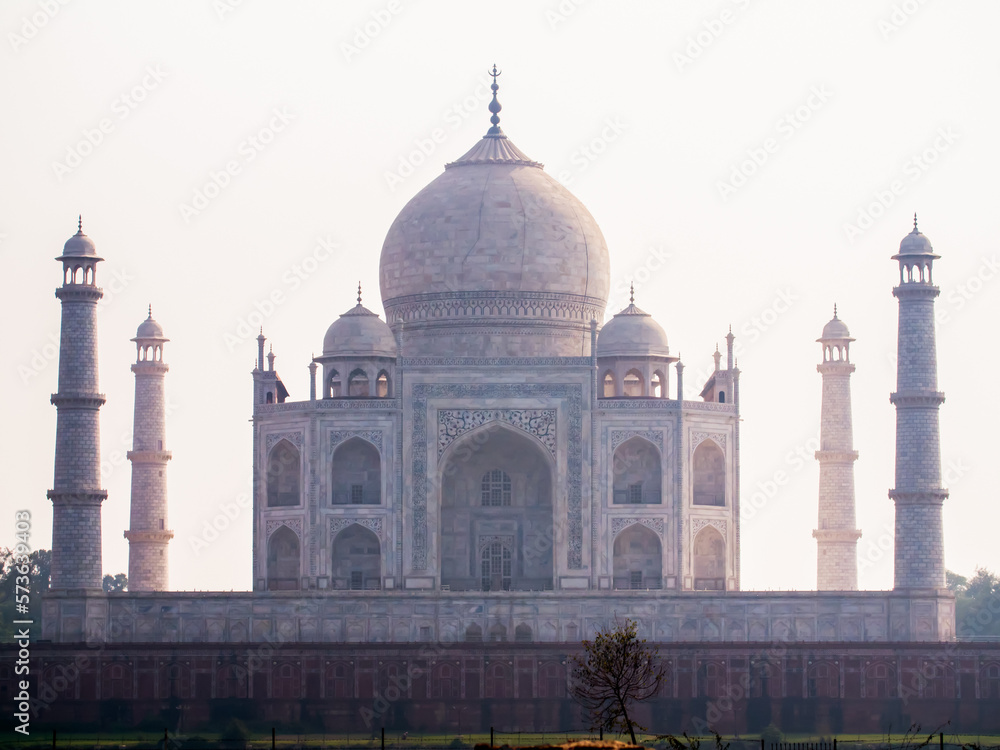 Agra, India - December 12, 2019: The legendary Taj Mahah in India.