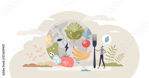 Save earth and eat more vegetables instead of meat tiny person concept  transparent background. Avoid animal products and dairy for healthy lifestyle and ecological earth protection illustration.