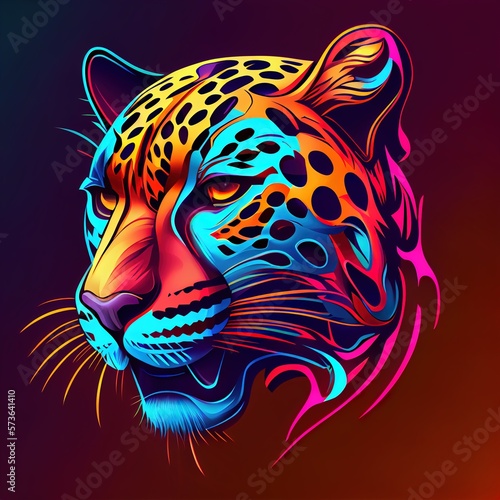 Jaguar mascot logo design colorful  Generative Ai