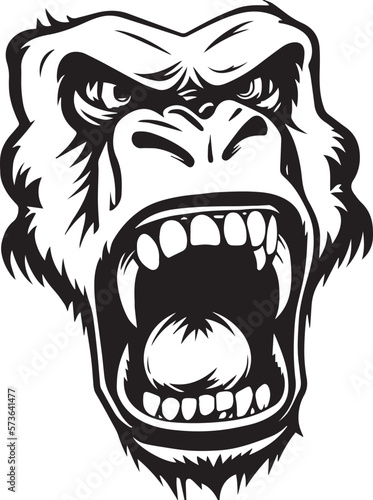 Angry monkey gorilla face, monkey face, SVG Vector