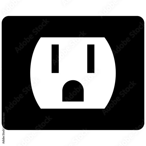 Electric Outlet Glyph Icon
