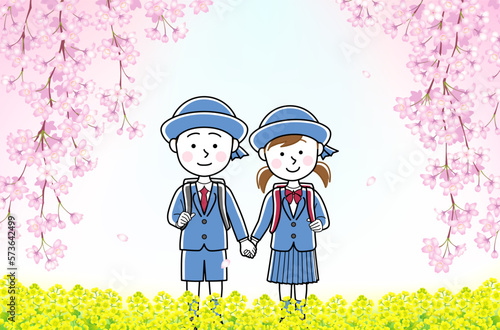新入学生の男の子と女の子