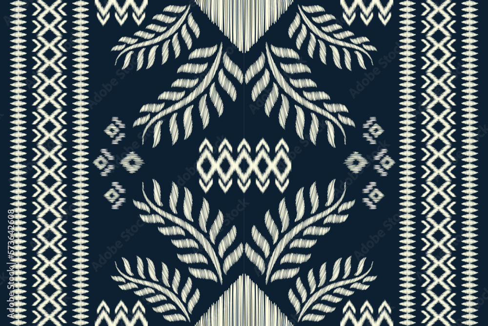 Ethnic Ikat fabric pattern geometric style.African Ikat embroidery Ethnic oriental pattern white blue background. Abstract,vector,illustration.For texture,clothing,wrapping,decoration,carpet. Ethnic Ikat fabric pattern geometric style.African Ikat embroidery Ethnic oriental pattern white blue background. Abstract,vector,illustration.For texture,clothing,wrapping,decoration,carpet.