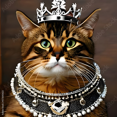 King cat - artificial intelligence, illustration