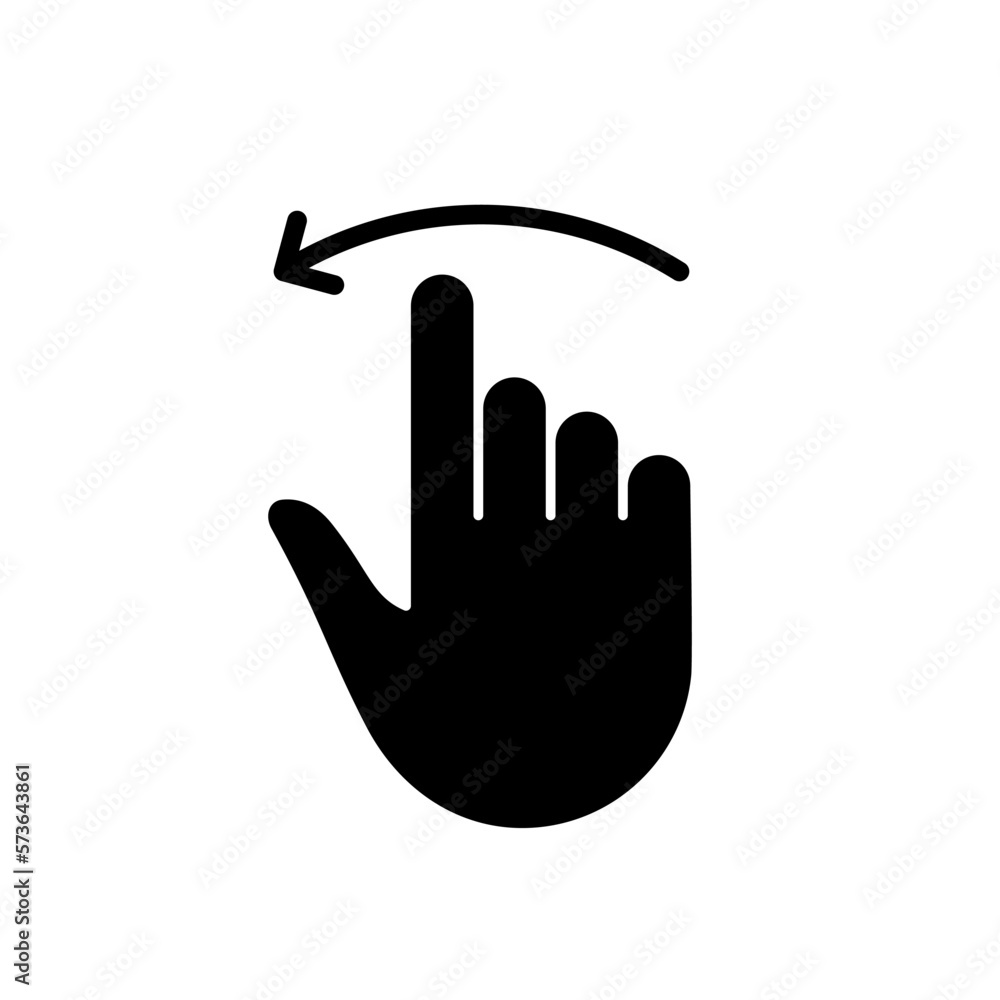 Hand Finger Swipe and Drag Left Silhouette Icon. Pinch Screen, Rotate on Screen Glyph Pictogram. Gesture Slide Left Icon. Isolated Vector Illustration Hand Finger Swipe and Drag Left Silhouette Icon. Pinch Screen, Rotate on Screen Glyph Pictogram. Gesture Slide Left Icon. Isolated Vector Illustration