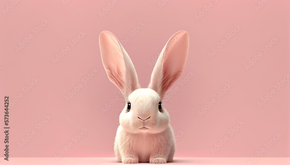 Obraz premium easter bunny, pink background