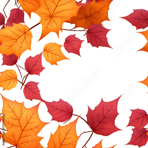 autumn leaves background - autumn leafs on white background - Generative AI