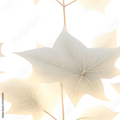 maple leaf on a yellow background - autumn leaves on white background - Generative AI