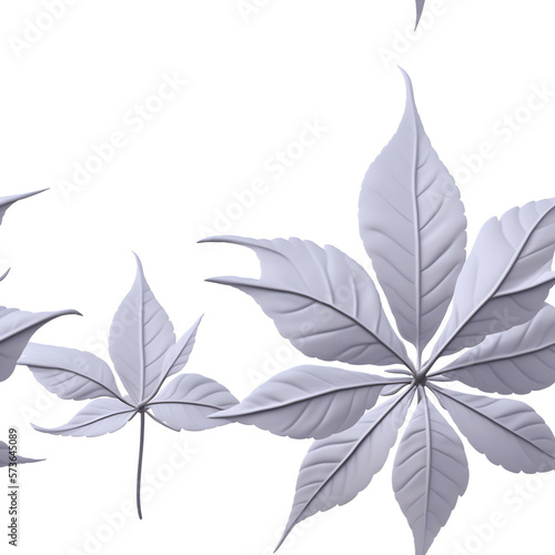 leaves of a tree - winter leaves on white background - Generative AI