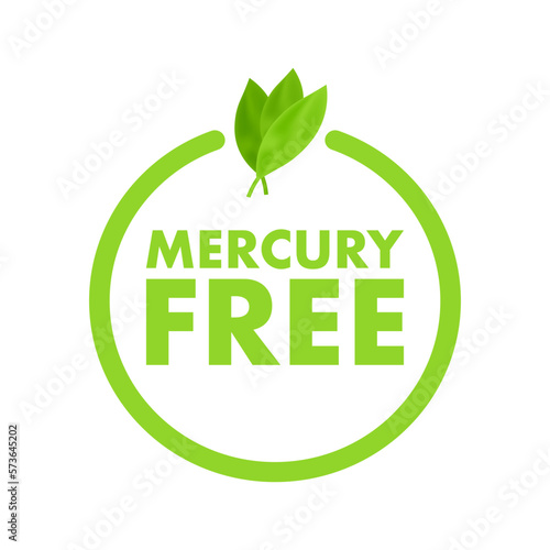 Mercury free sign, label. Vector stock illustration