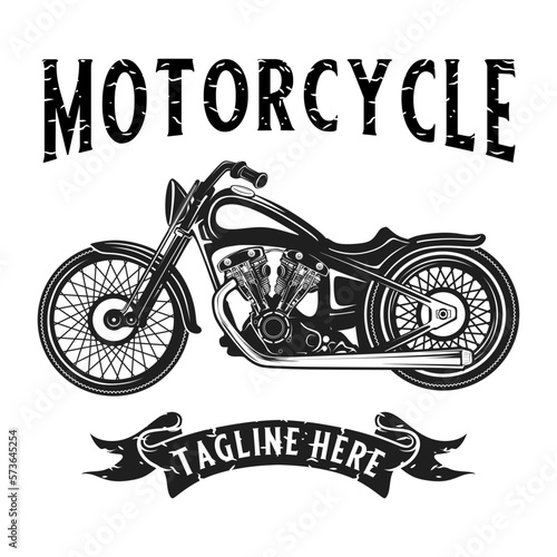 classic motorcycle vector logo design. motorcycle in vintage style for motorcycle club.