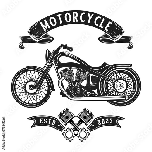 classic motorcycle vector logo design. motorcycle in vintage style for motorcycle club.