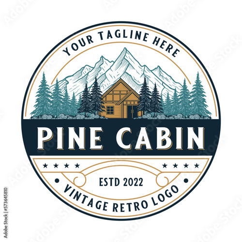 classic cabin home logo design. vector, log house, inn and recreation