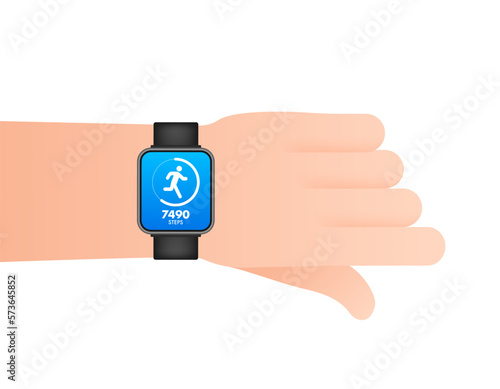 Activity and fitness tracker app. App for morning jogging or fitness. Walk steps.
