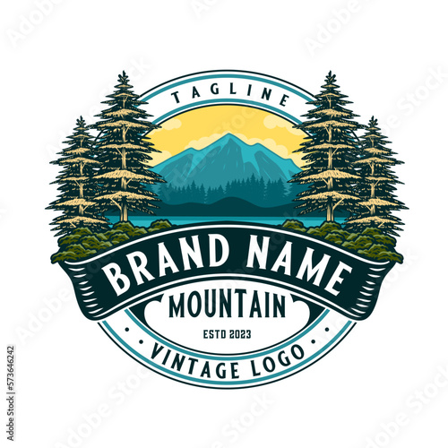Fotografia mountain vector logo design