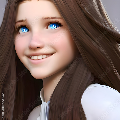 portrait of a girl - artificial intelligence, illustration