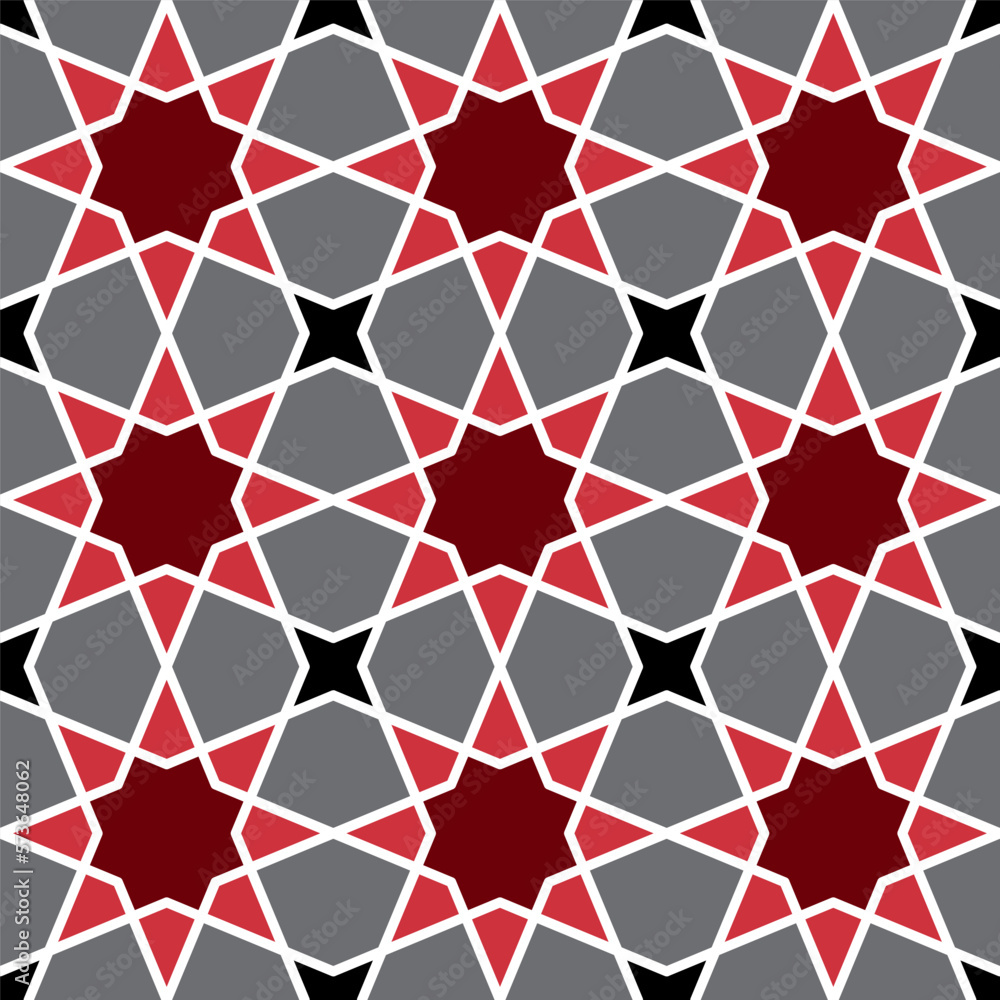 Fototapeta premium Girih seamless pattern.Seamless geometric pattern. Vector decorative ornamental pattern. Morocco Traditional Islamic Design. Mosque decoration element. Abstract background.