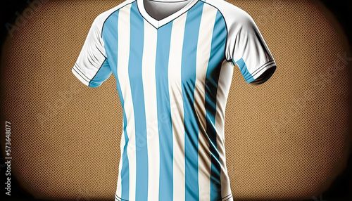 Soccer shirt with white and blue colors - Generative AI