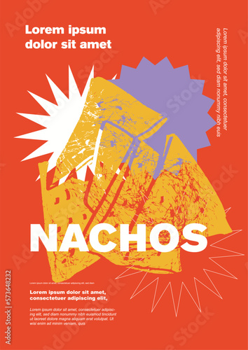Nachos. Price tag or poster design. Set of vector illustrations. Typography. Vintage pencil sketch. Engraving style. Labels  cover  t-shirt print  painting.