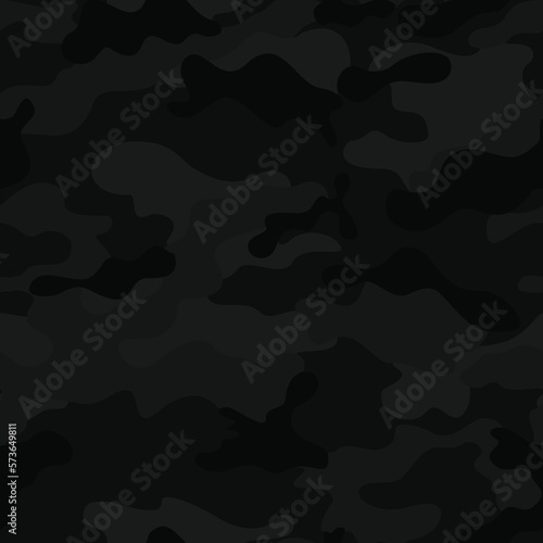  Black camouflage pattern, vector disguise background, texture for textile.
