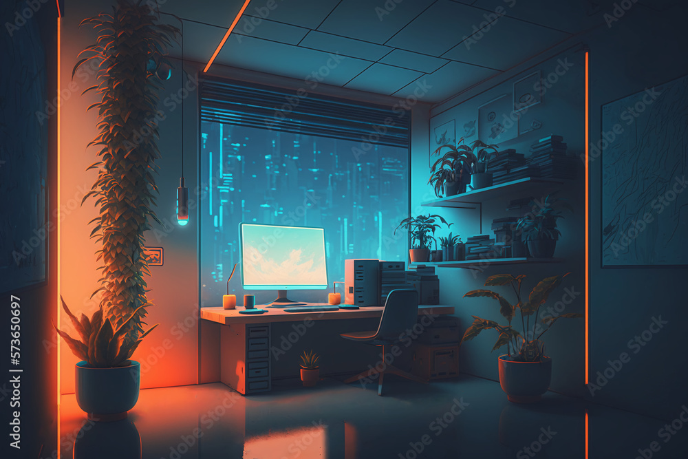 Fototapeta premium In the Living room of an apartment, Generative Ai