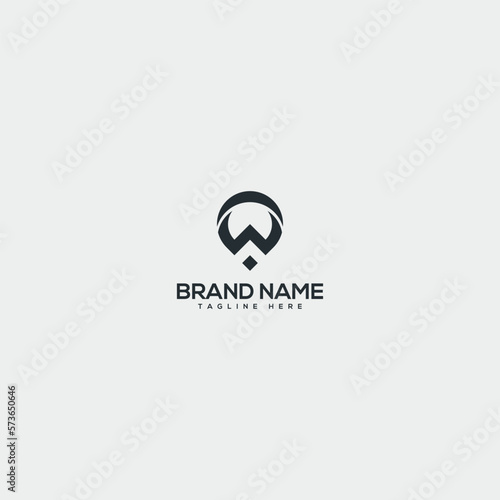 Abstract letter W initial location logo vector symbol.