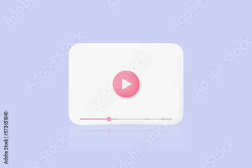 Free Download 3d icon Video player,Video play button. 3d vector illustration. - GFXLoad
