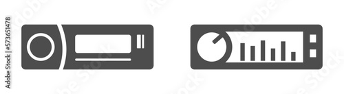 Car radio vector icons set