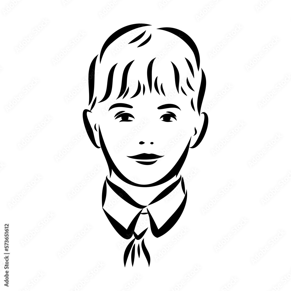 Schoolchildren go to school hand in hand. Sketch. Schoolchildren go to school hand in hand. Sketch.