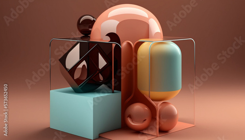 3D rendering. Abstract futuristic shapes. Use it as background for your projects like the commercial advertisement, products promo, wall projection mapping, fashion show, music award.