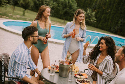 Young people have Summer Celebration of Food, Drink, and Friendship