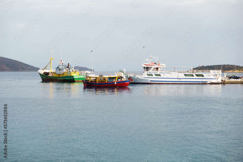 Boats in marina in Agios Nikolaos, Crete,