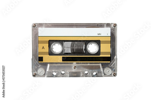 Real vintage audio tape cassette isolated