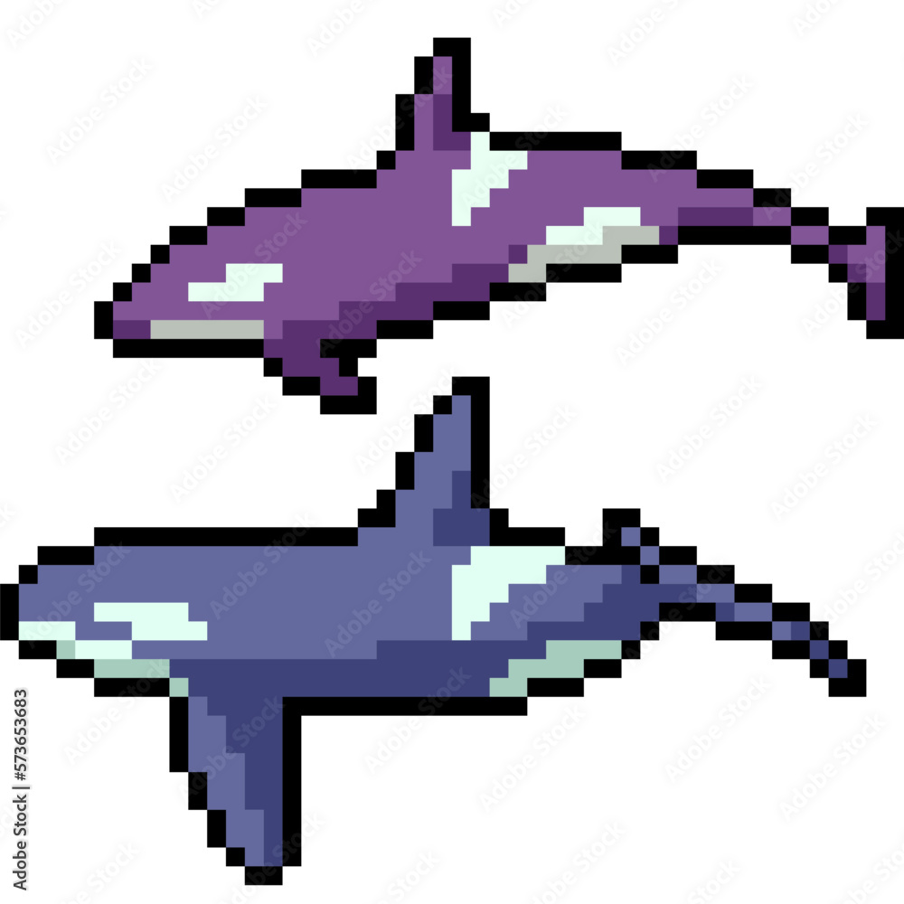 Obraz premium pixel art couple killing whale