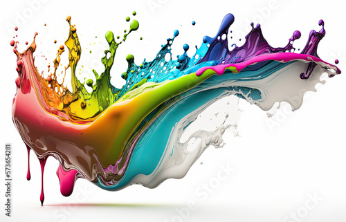 Rainbow Liquid Paint Splash...