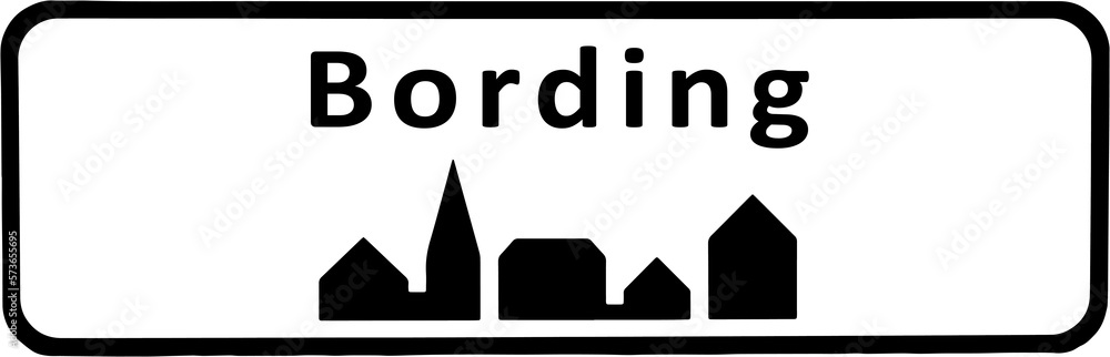 City sign of Bording - Bording Byskilt