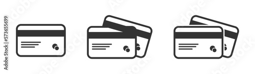 Credit card vector icons set. Banking card signs