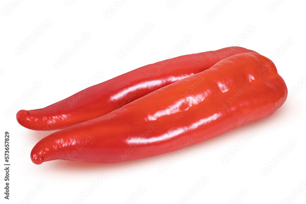Chili peppers on an isolated white background. two chili peppers Chili peppers on an isolated white background. two chili peppers