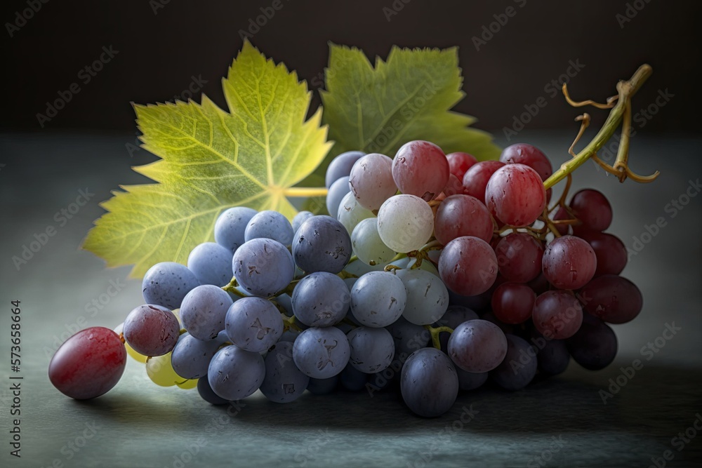 Fototapeta premium Grapes as a visual representation. Grapes were a special treat that a friend of mine picked up for my son at the antiques market. The child developed normally in my presence. Having a balance of sweet