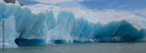 Iceberg landscape in icy Patagonian waters. Ice texture