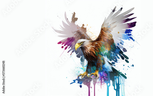 Eagle illustration in watercolor style