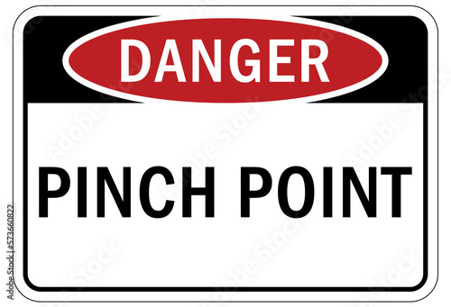 Pinch point hazard sign and labels